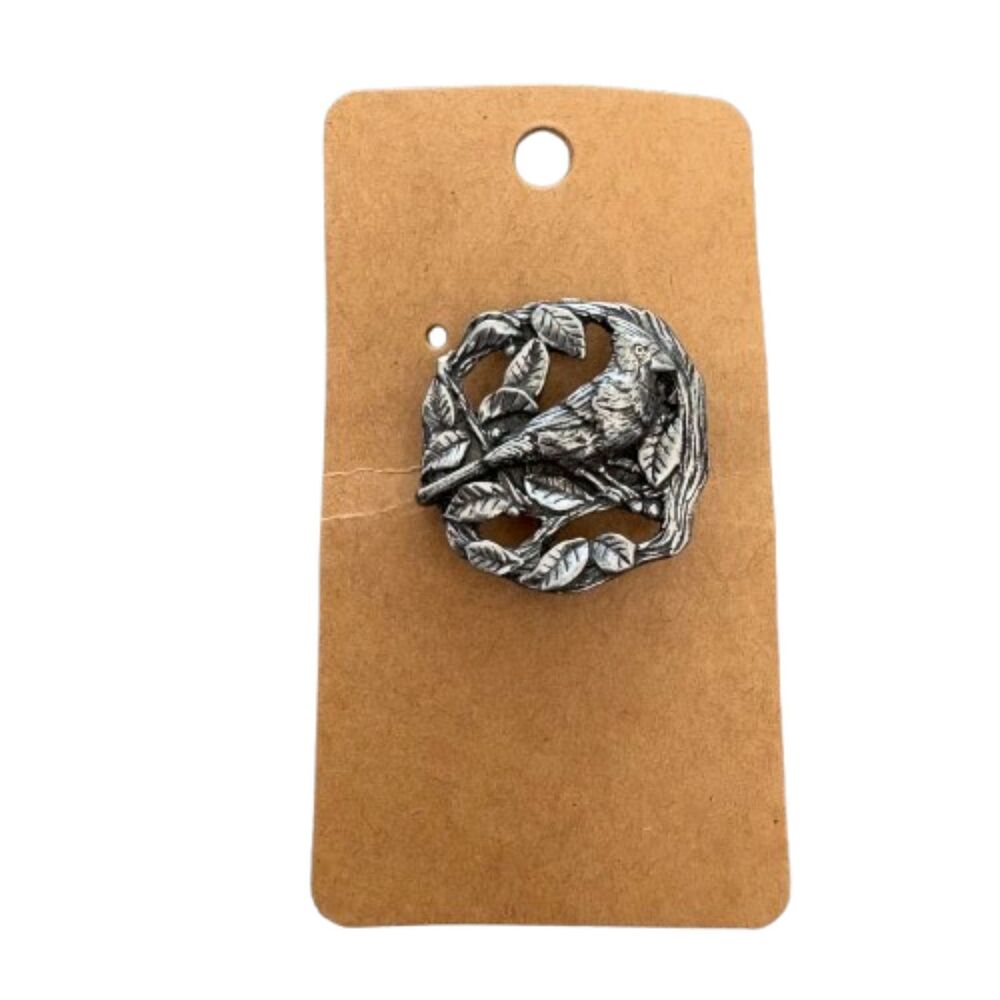 Vintage Birds & Blooms 1999 Limited Edition‎ Pewter Cardinal Brooch